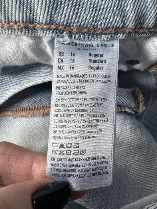 American Eagle Curvy Stovepipe Jeans Women’s Sz 16 (33W)  Light Wash NWT - Picture 10 of 16